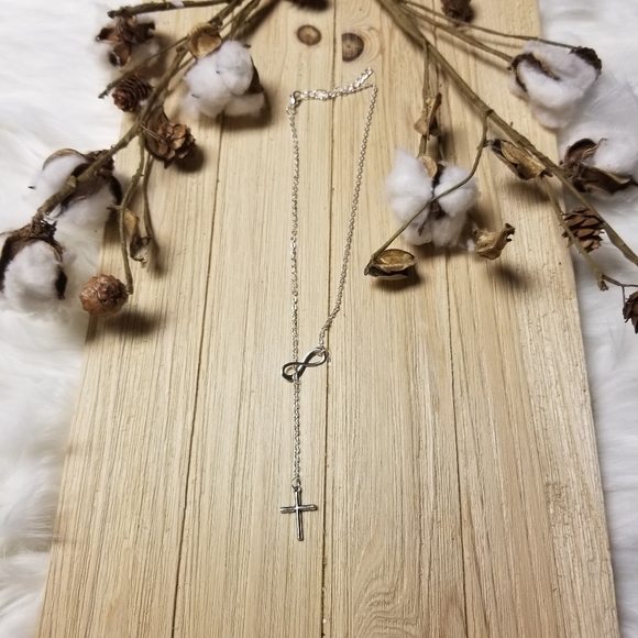 Beautiful Infinity Cross Necklace in SILVER - Picture 9 of 10